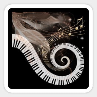 Piano Music Lively Art Design Sticker